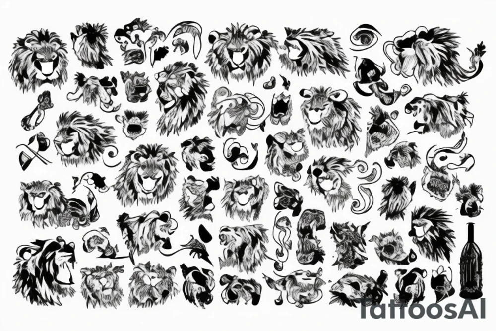 Hedgerow shaped like a lion tattoo idea