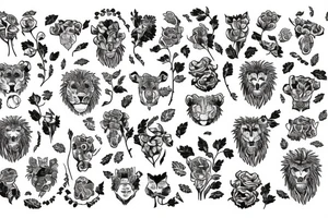 Hedgerow shaped like a lion tattoo idea