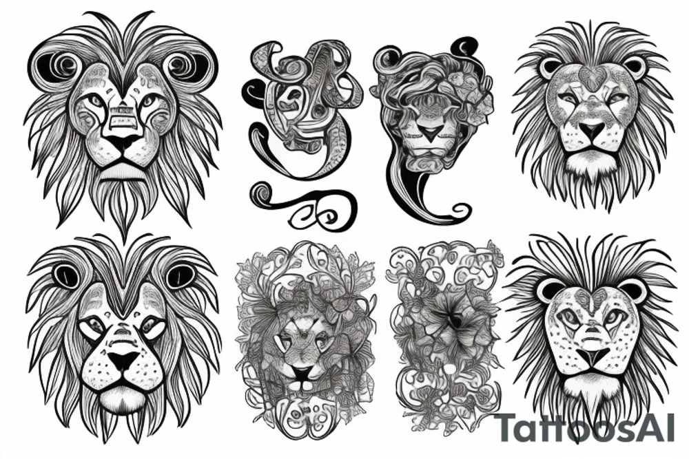 Hedgerow shaped like a lion tattoo idea