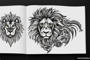 Hedgerow shaped like a lion tattoo idea