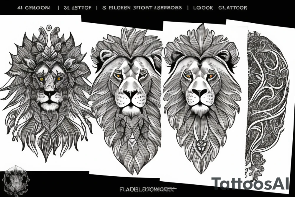 Hedgerow shaped like a lion full body tattoo idea