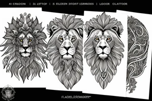 Hedgerow shaped like a lion full body tattoo idea