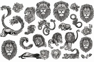 Hedgerow shaped like a full lion tattoo idea