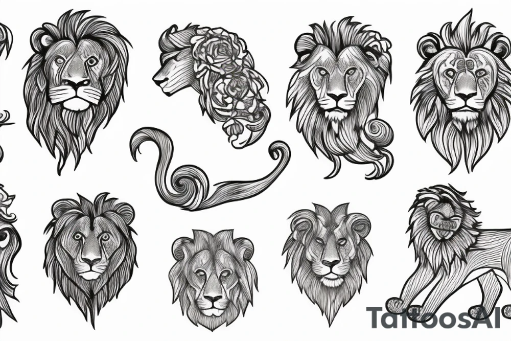 Hedgerow shaped like a full lion tattoo idea