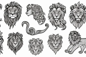 Hedgerow shaped like a full lion tattoo idea