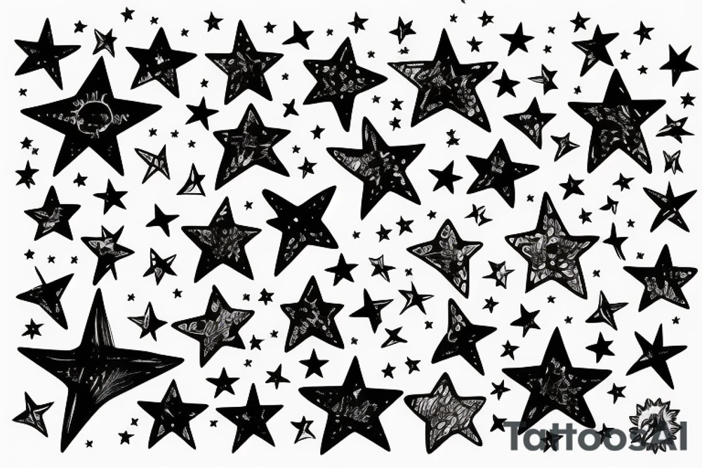 Dress with stars tattoo idea
