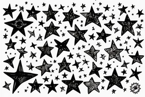 Dress with stars tattoo idea