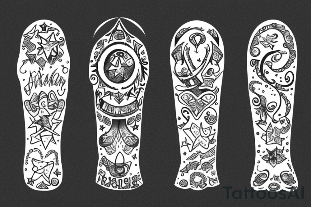 Dress with stars tattoo idea