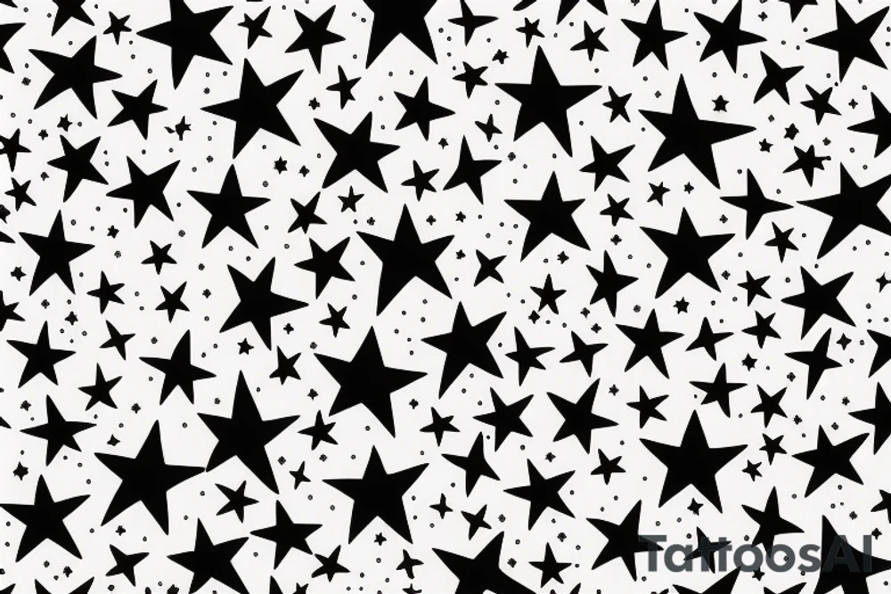 Dress with stars fabric tattoo idea