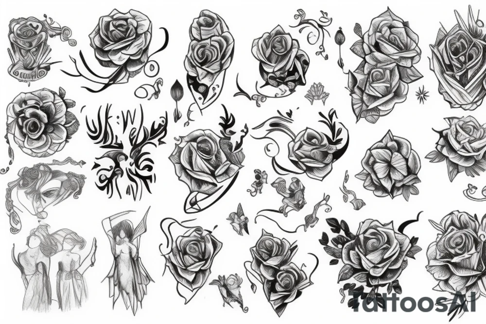 Dress outline tattoo idea