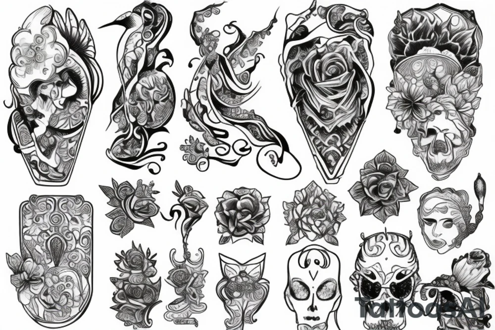 Dress outline tattoo idea