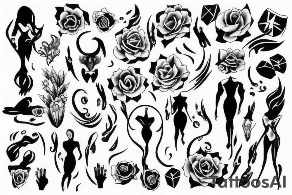 Dress outline tattoo idea