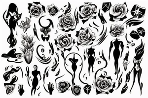 Dress outline tattoo idea