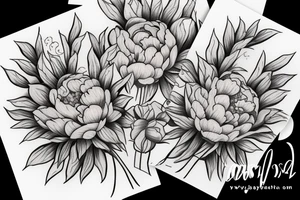 Vase of peonies tattoo idea