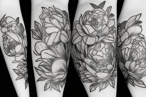 Vase of peonies tattoo idea