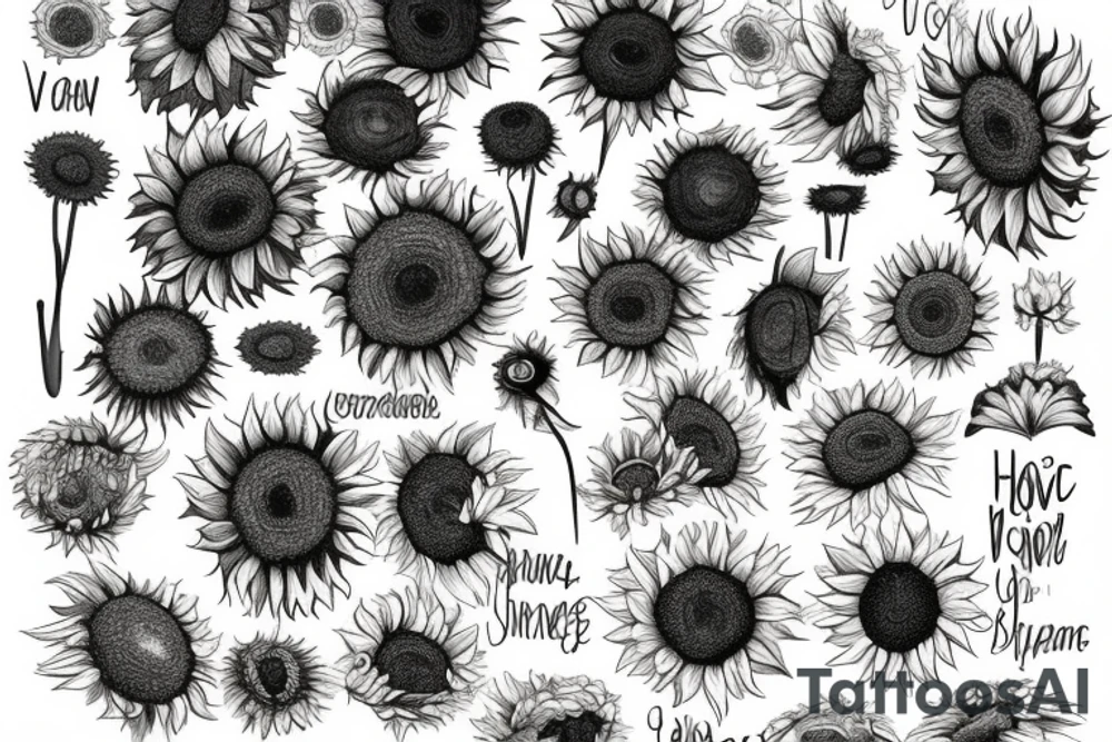 Vase of sunflowers tattoo idea