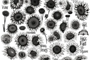 Vase of sunflowers tattoo idea