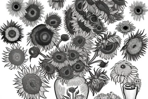 Vase of sunflowers tattoo idea