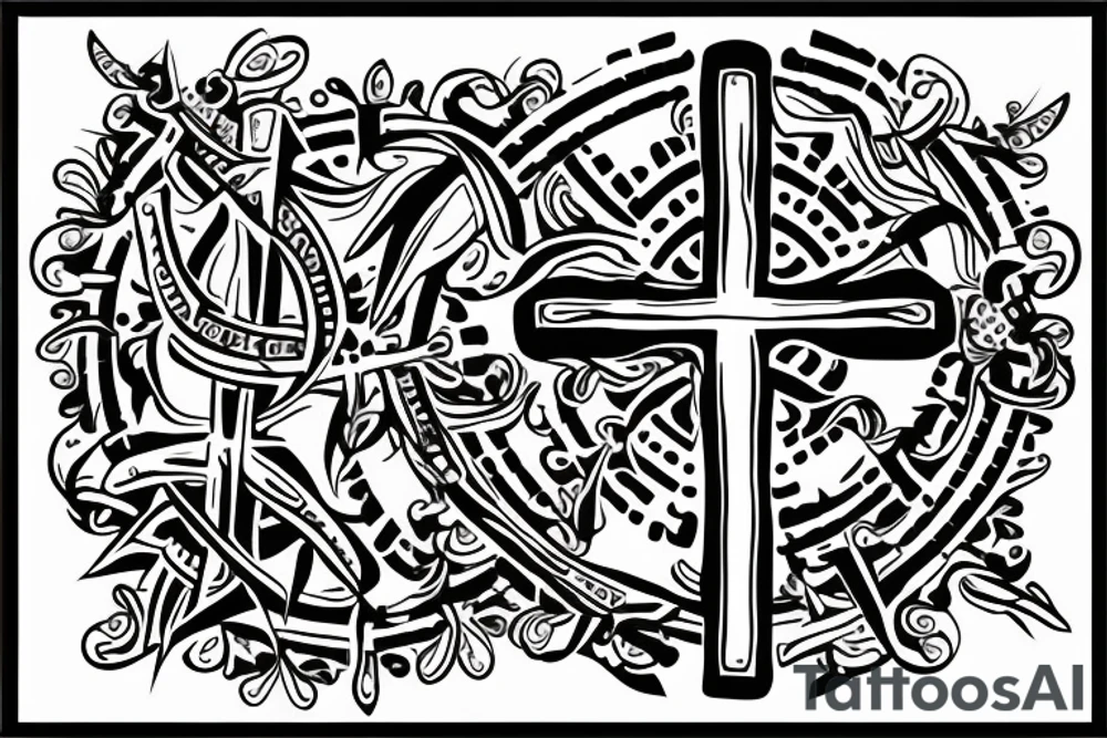 Religious cross, “familia” tattoo idea