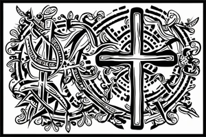 Religious cross, “familia” tattoo idea