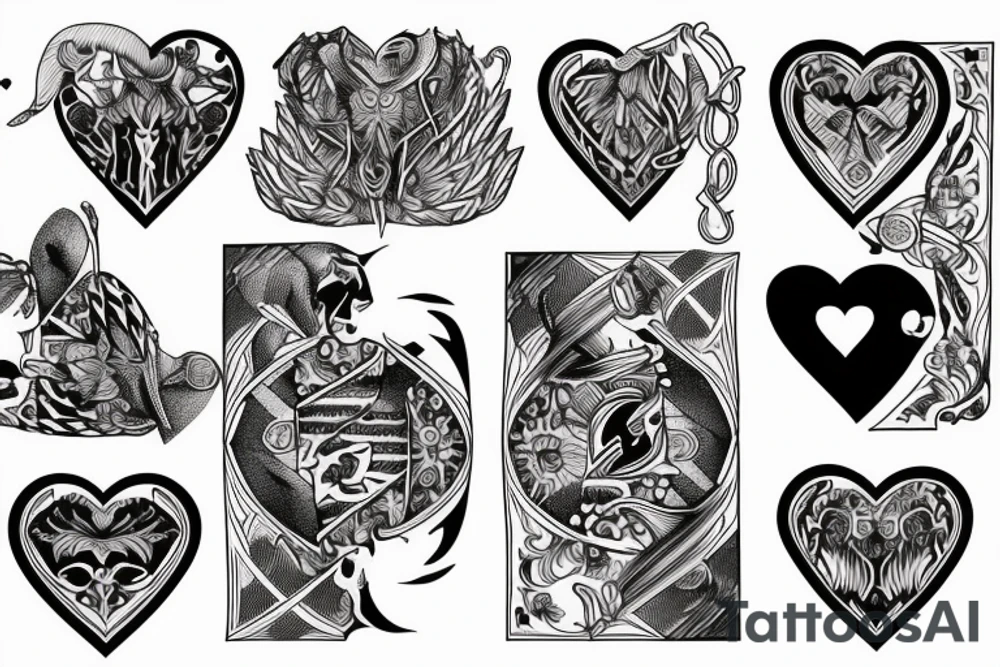 King of hearts card tattoo idea