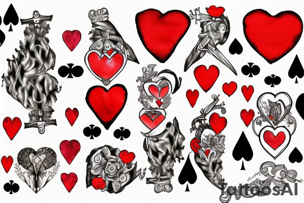 Cross, “king of hearts” tattoo idea