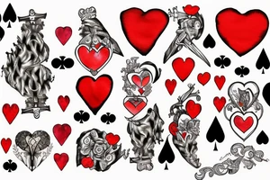 Cross, “king of hearts” tattoo idea