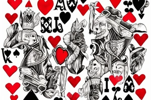 Cross, “king of hearts”  card tattoo idea