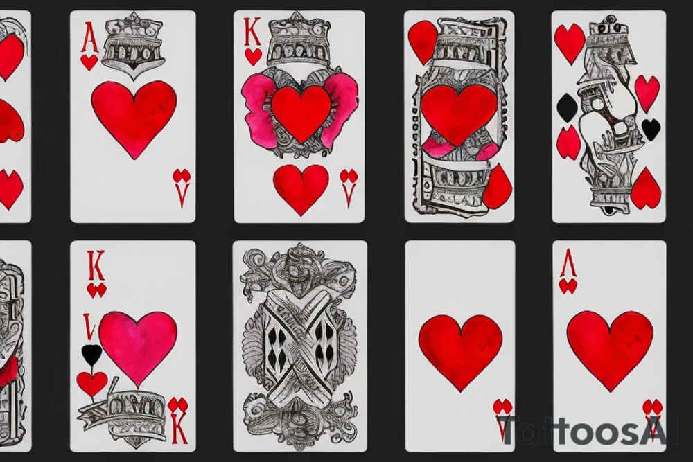 Cross, “king of hearts”  card tattoo idea