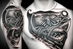 Viking Ship in a storm tattoo idea