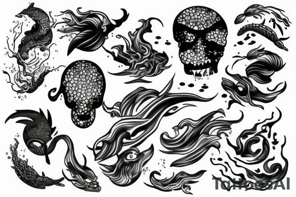 Ocean storm tattoo idea