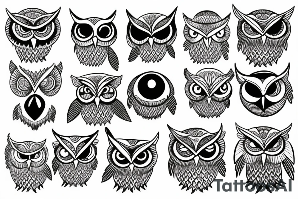 Occult Owl tattoo idea
