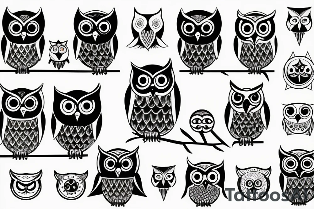 Occult Owl tattoo idea