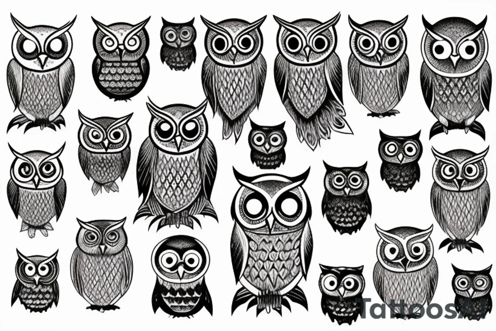 Occult Owl tattoo idea