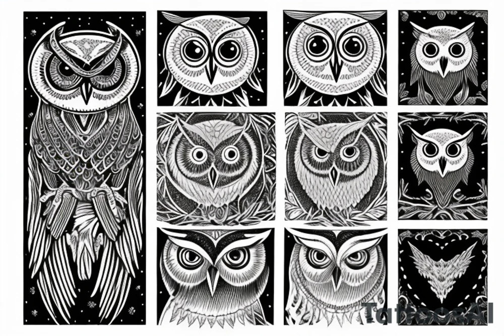 Occult Owl tattoo idea