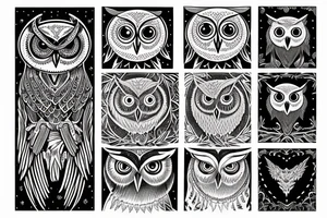 Occult Owl tattoo idea