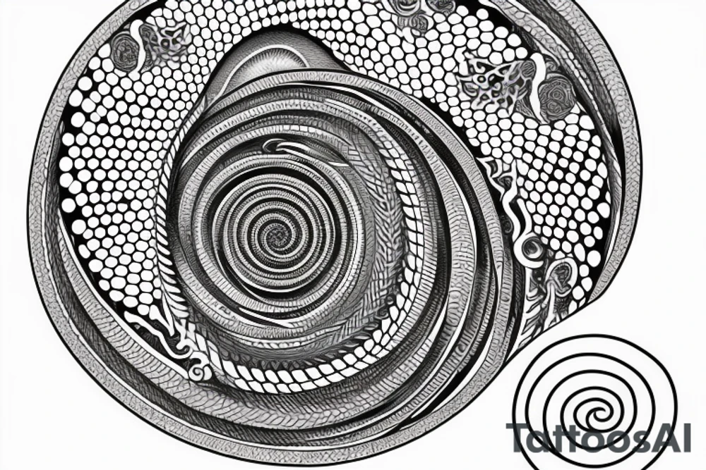 Spiral emanating from man tattoo idea