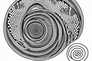 Spiral emanating from man tattoo idea