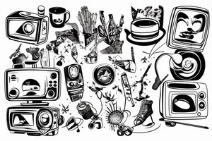 Melting television tattoo idea
