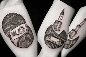 Melting television tattoo idea