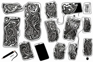 Melted dripping phone tattoo idea