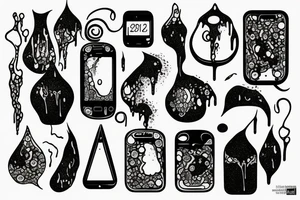 Melted dripping phone tattoo idea