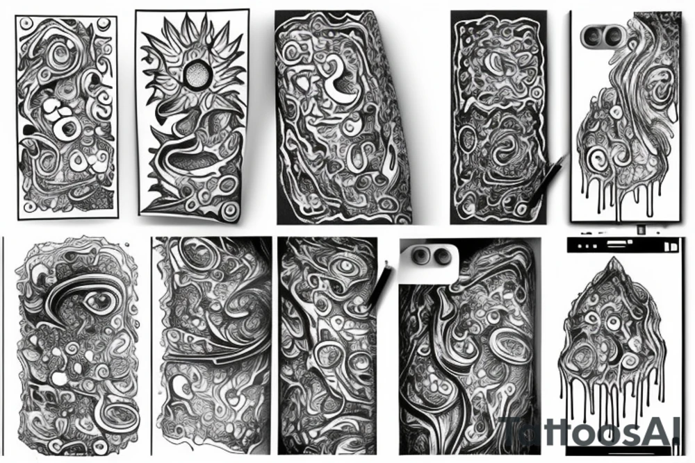 Melted dripping phone tattoo idea