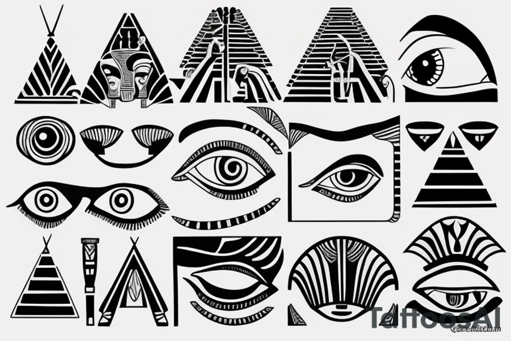 Eye of the Egyptian pyramid tattoo idea