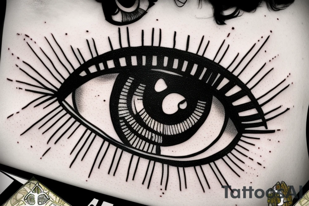 Eye on the top of the Egyptian pyramid tattoo idea