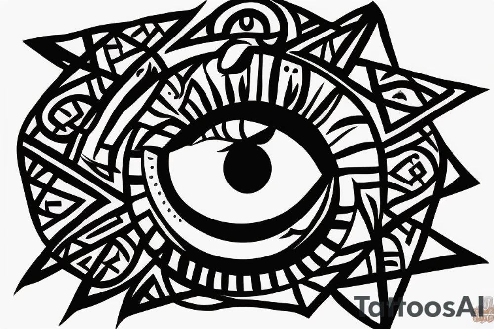 Eye on the top of the Egyptian pyramid tattoo idea