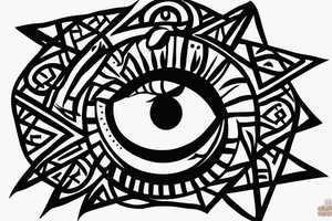 Eye on the top of the Egyptian pyramid tattoo idea