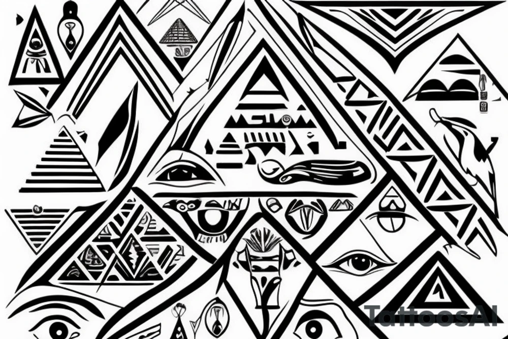 Eye on the top of the Egyptian pyramid tattoo idea