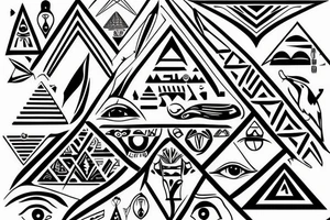 Eye on the top of the Egyptian pyramid tattoo idea