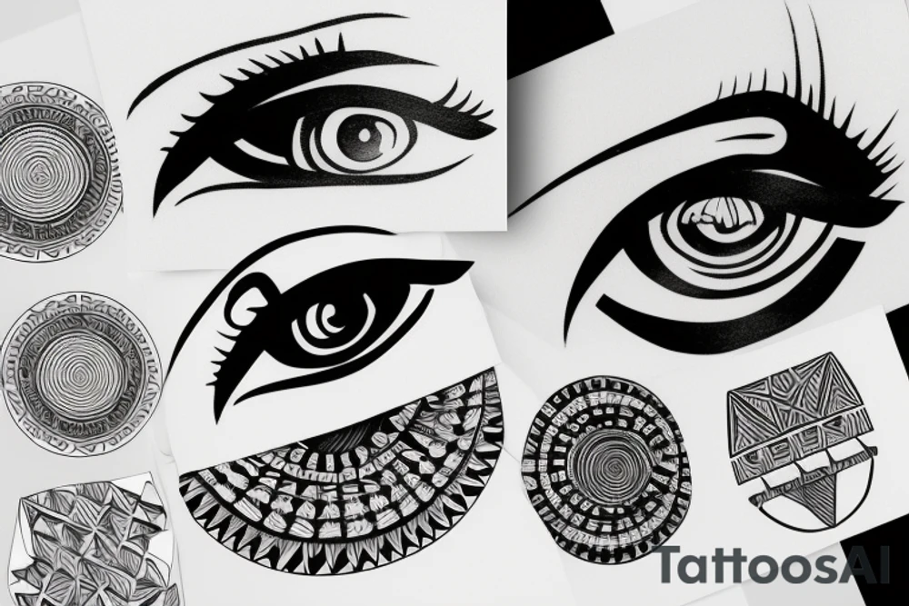 Eye on the top of the Egyptian pyramid tattoo idea